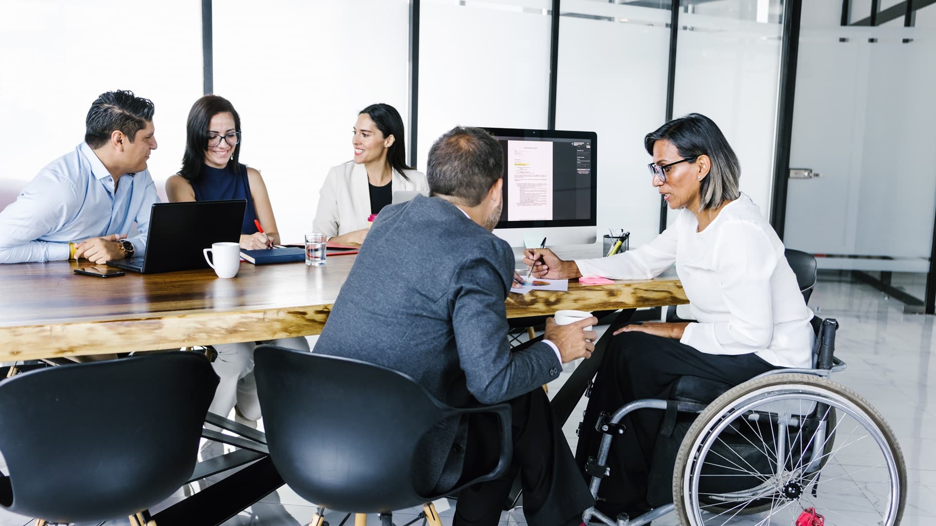 The Raven's Haven team in a professional meeting